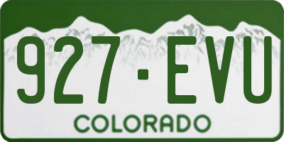 CO license plate 927EVU