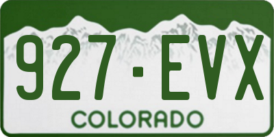 CO license plate 927EVX