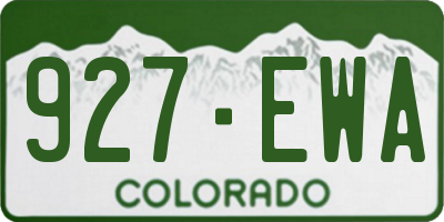 CO license plate 927EWA