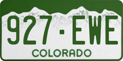 CO license plate 927EWE