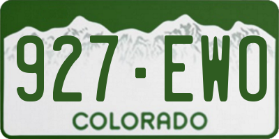 CO license plate 927EWO