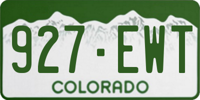 CO license plate 927EWT