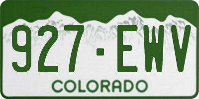 CO license plate 927EWV