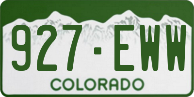 CO license plate 927EWW