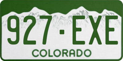 CO license plate 927EXE