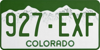 CO license plate 927EXF