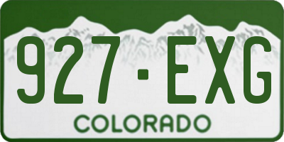 CO license plate 927EXG