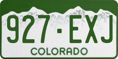 CO license plate 927EXJ