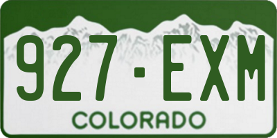 CO license plate 927EXM