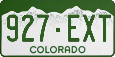 CO license plate 927EXT
