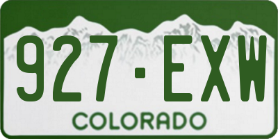 CO license plate 927EXW