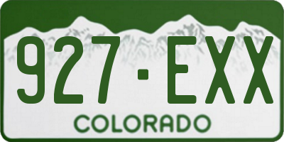 CO license plate 927EXX