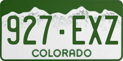 CO license plate 927EXZ