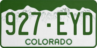 CO license plate 927EYD