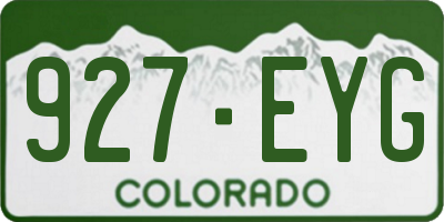 CO license plate 927EYG