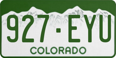 CO license plate 927EYU