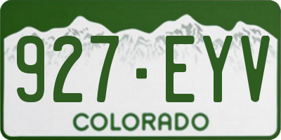CO license plate 927EYV