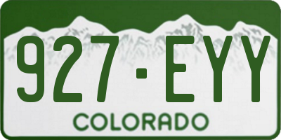 CO license plate 927EYY