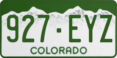 CO license plate 927EYZ