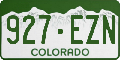 CO license plate 927EZN