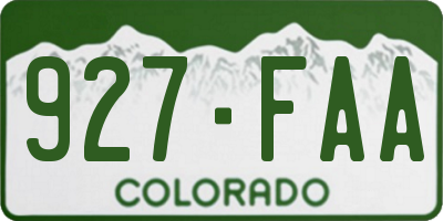 CO license plate 927FAA