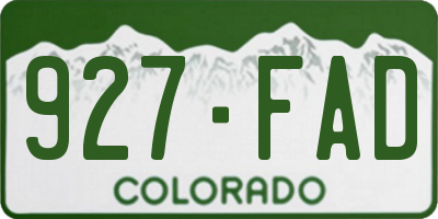 CO license plate 927FAD