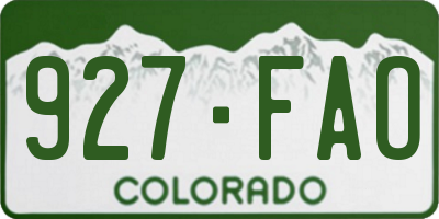 CO license plate 927FAO