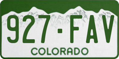 CO license plate 927FAV