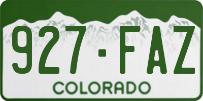 CO license plate 927FAZ