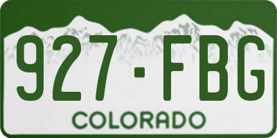CO license plate 927FBG