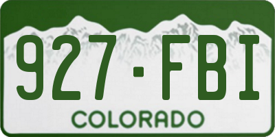 CO license plate 927FBI