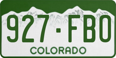 CO license plate 927FBO