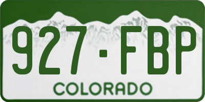 CO license plate 927FBP