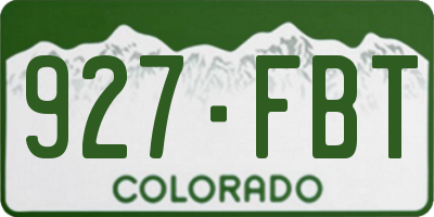 CO license plate 927FBT