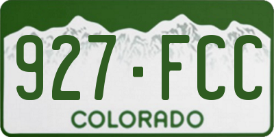 CO license plate 927FCC