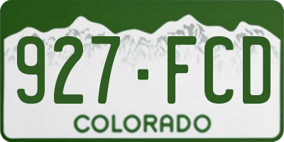 CO license plate 927FCD