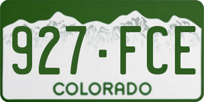 CO license plate 927FCE