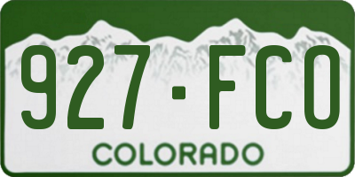 CO license plate 927FCO