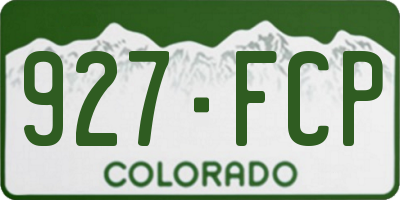 CO license plate 927FCP
