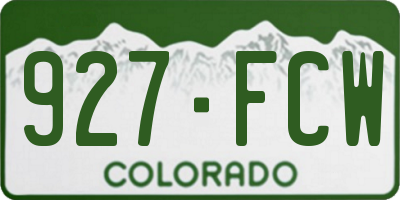 CO license plate 927FCW