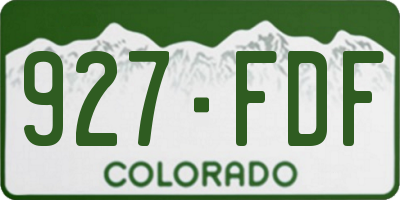 CO license plate 927FDF