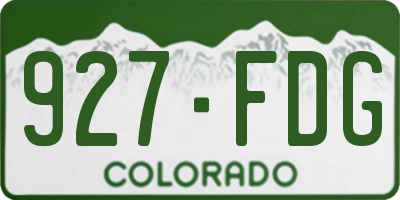 CO license plate 927FDG