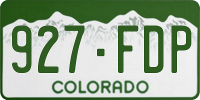 CO license plate 927FDP