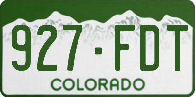 CO license plate 927FDT