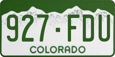 CO license plate 927FDU