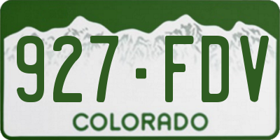 CO license plate 927FDV