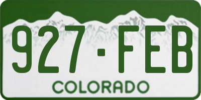 CO license plate 927FEB