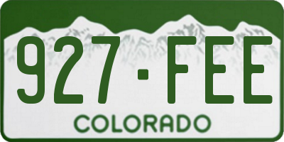 CO license plate 927FEE