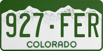 CO license plate 927FER