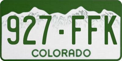 CO license plate 927FFK